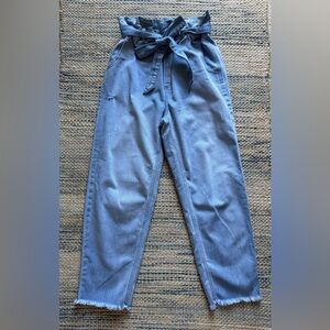 Stylish Blue Ankle-Cropped Pants